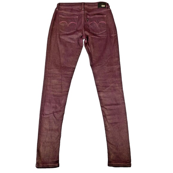 Levi's Legging Jeans Women’s 31 Purple Gold Glitter Mid-Rise Zip Closure - Picture 2 of 16